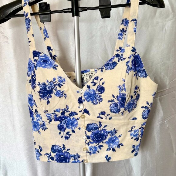 Haute Monde | Floral Co-Ord Set Blue & White | Size L/S - Picture 8 of 8